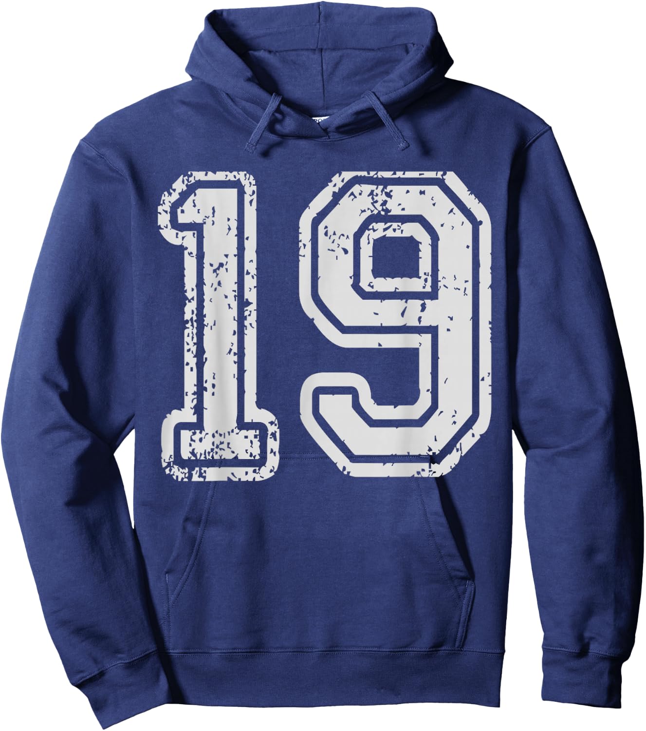 Team Jersey Uniforms Number 19 School Sports 19th Birthday Hoodie - Hoodie | Navy
