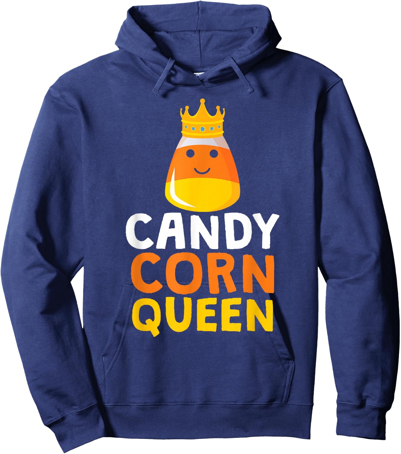 Candy Corn Queen Cute Halloween Kawaii Crown Hoodie - Hoodie | Navy
