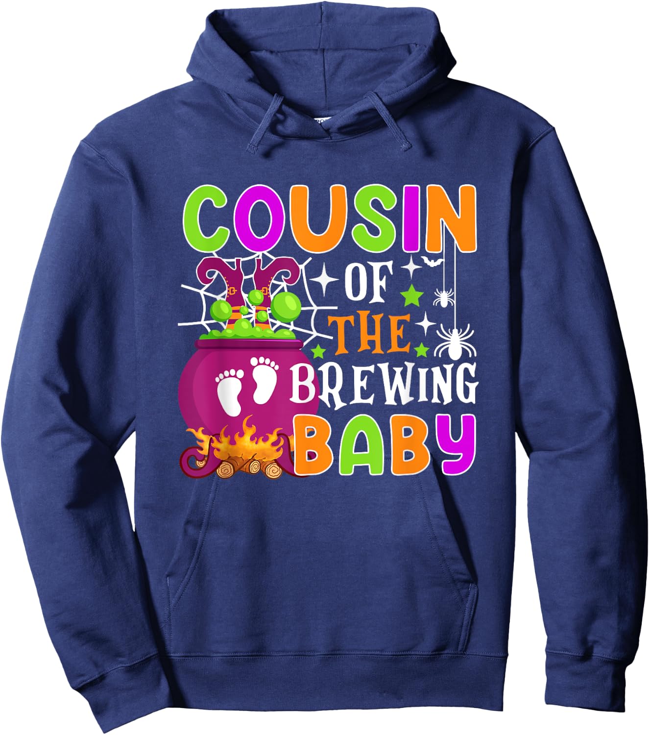 Cousin of Brewing Baby Halloween Theme Baby Shower Spooky Hoodie - Hoodie | Navy