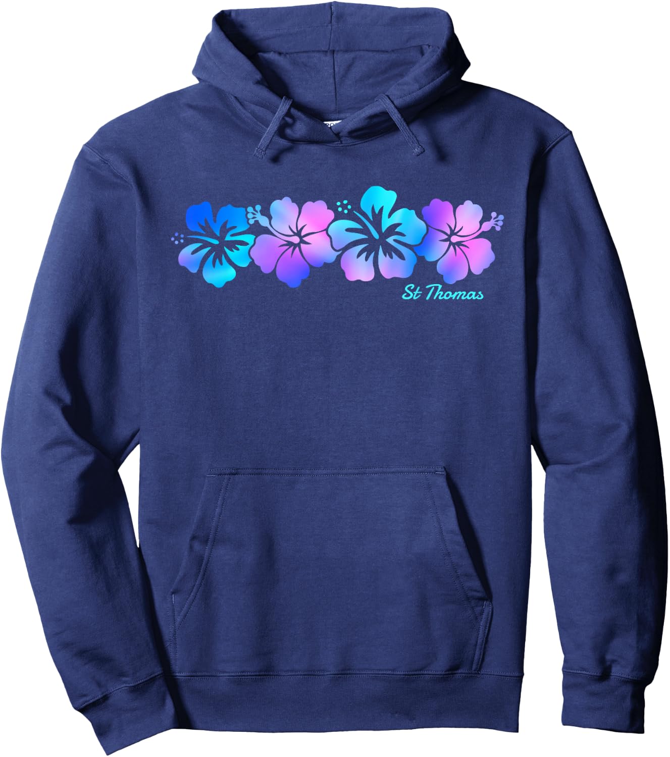 St Thomas Hibiscus Flower Vacation Souvenir Hoodie - Hoodie | Navy