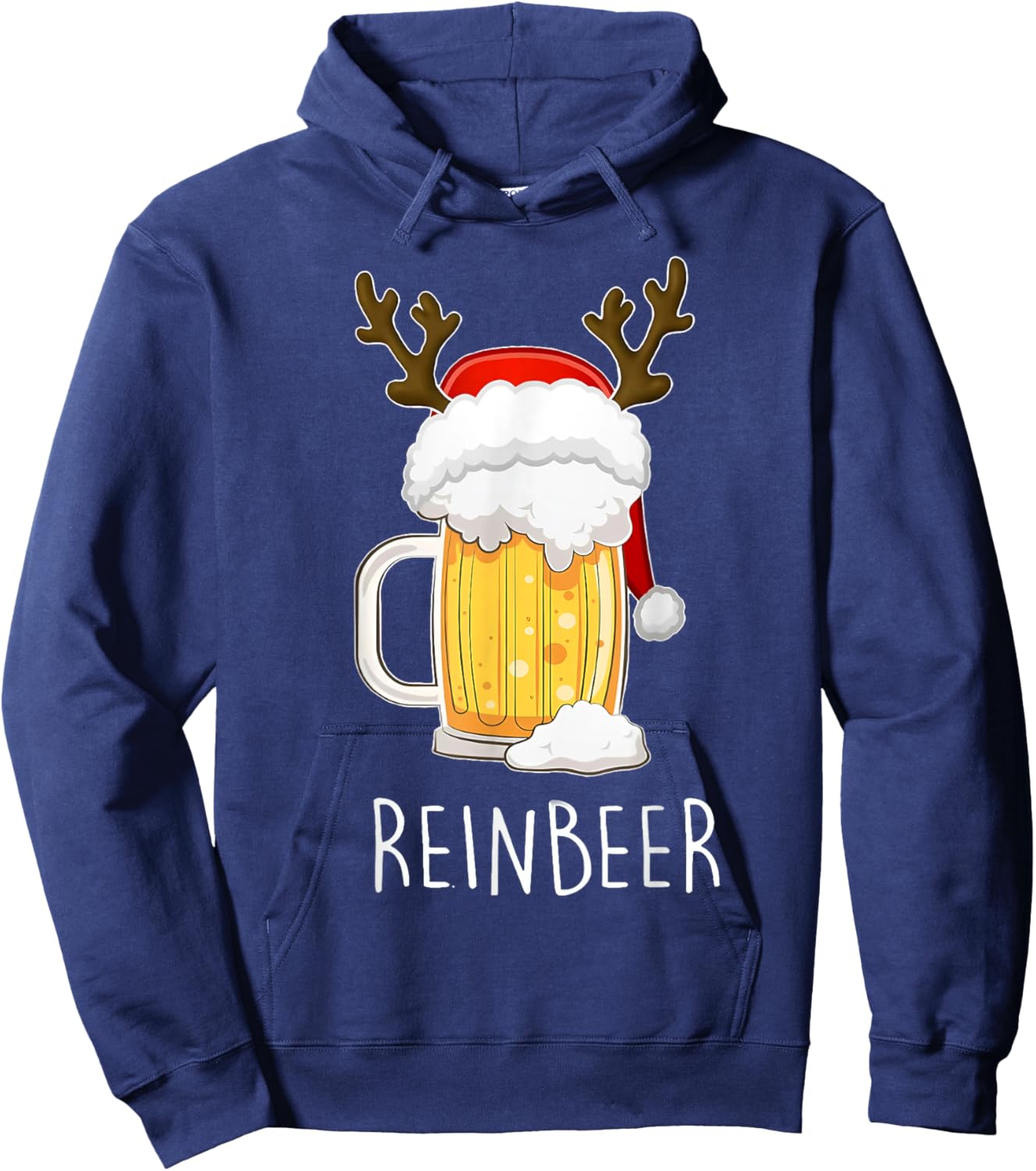 Reinbeer Winedeer Beer Wine Reindeer Christmas Xmas Couples Hoodie - Hoodie | Navy