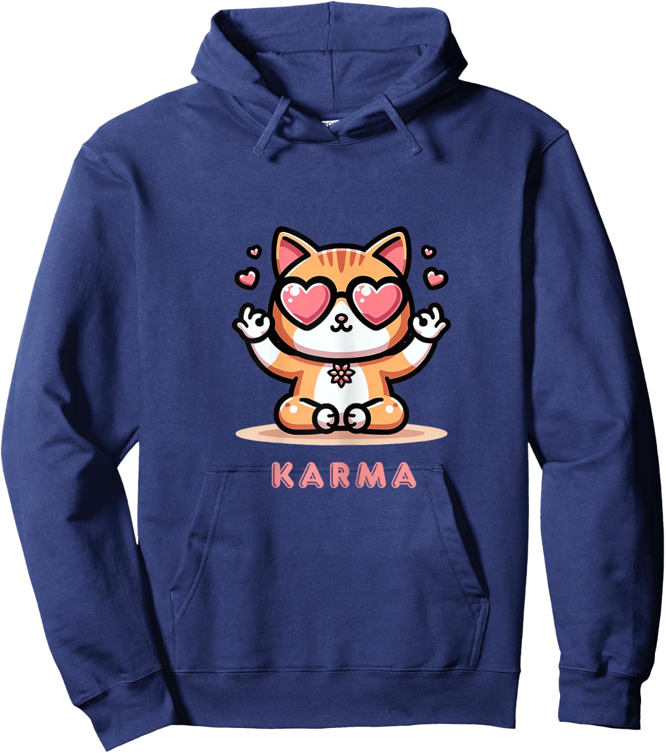 Karma Cat Girls Kids Hoodie - Hoodie | Navy