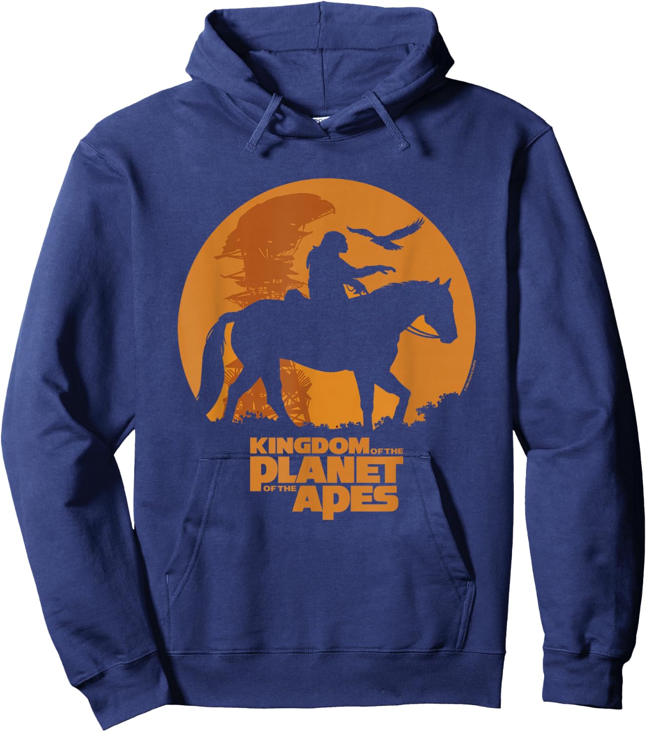 Kingdom of the Planet of the Apes Caesar Moon Silhouette Hoodie - Hoodie | Navy