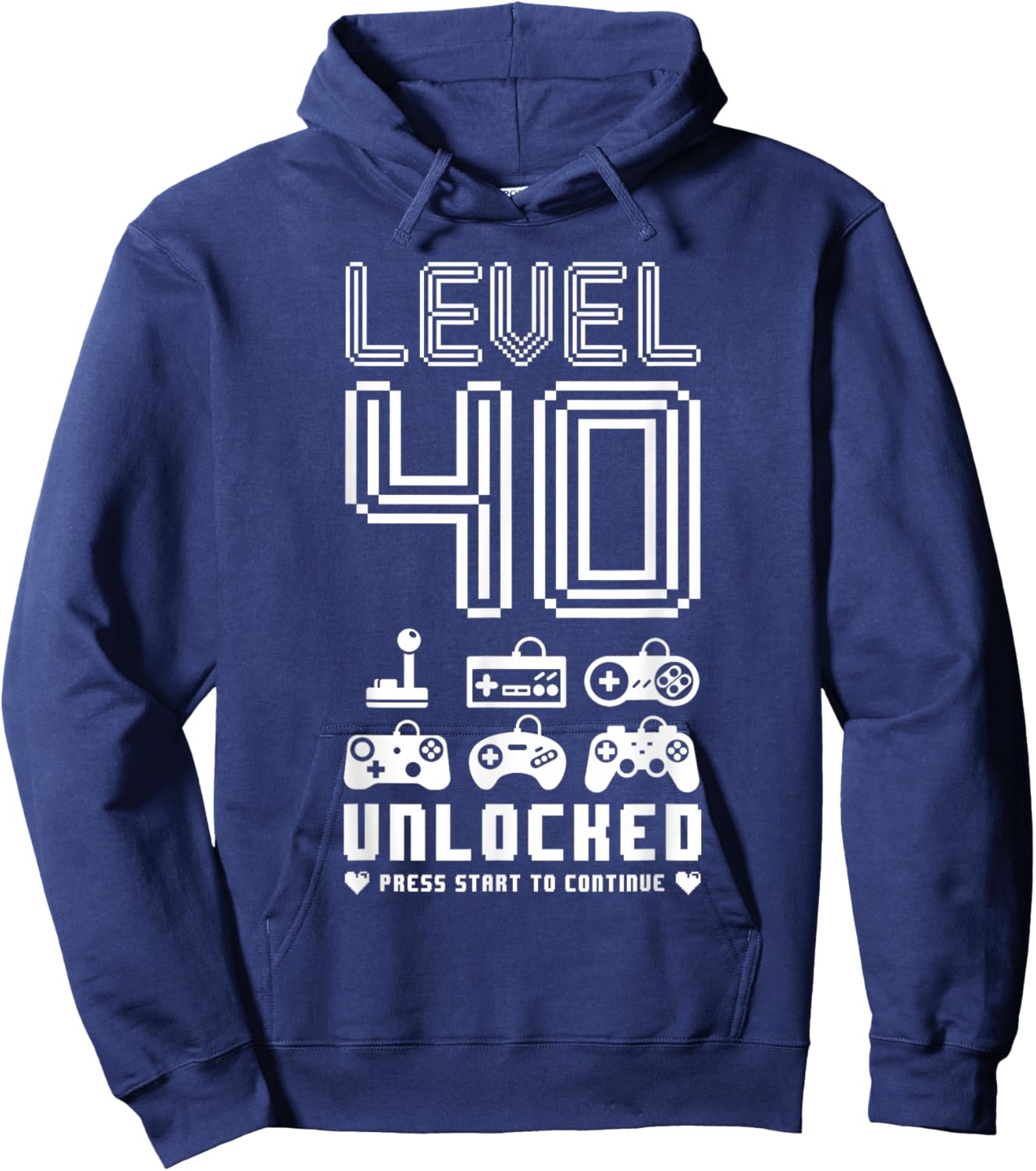 Level 40 Unlocked Video Gamer 40th Birthday Gift Hoodie - Hoodie | Navy