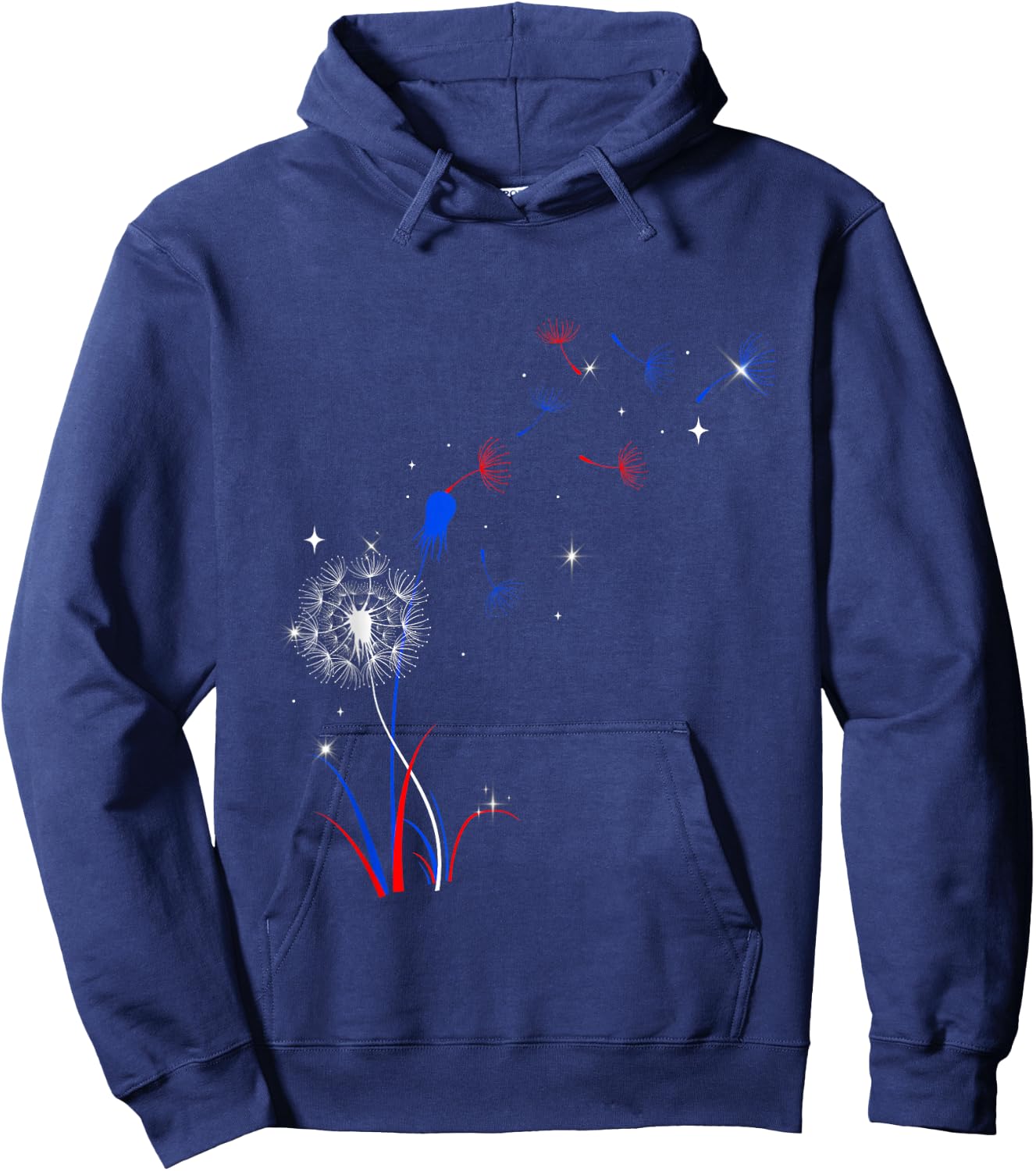 Dandelion 4th Of July Cute Flower American Patriotic Hoodie - Hoodie | Navy