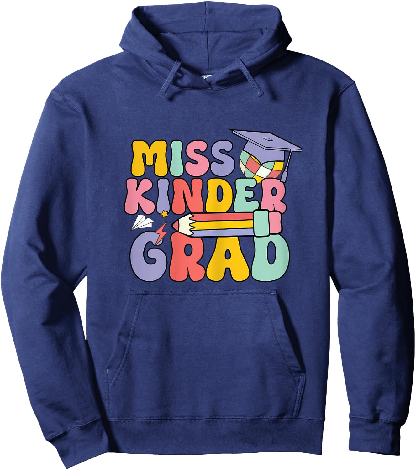 Kindergarten Graduation Groovy Miss Kinder Grad for Girls Hoodie - Hoodie | Navy