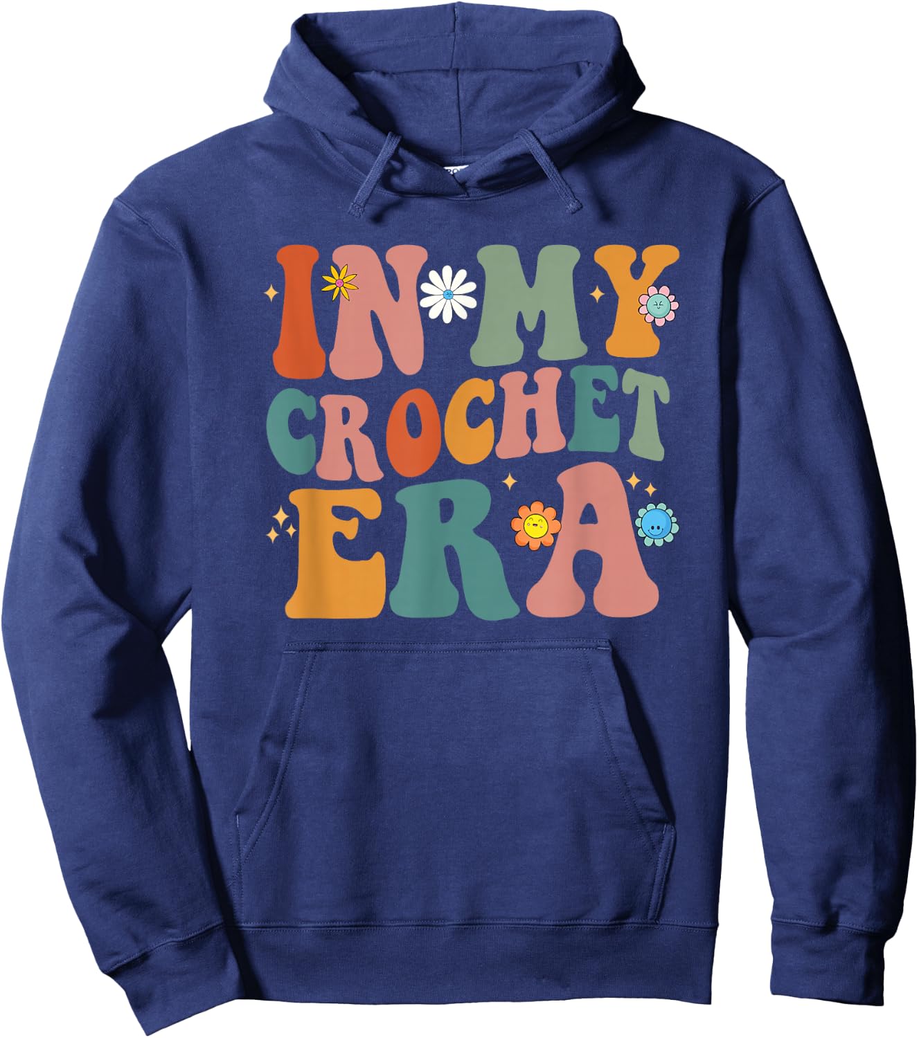 Funny Groovy In My Crochet Era Men Women Hoodie - Hoodie | Navy