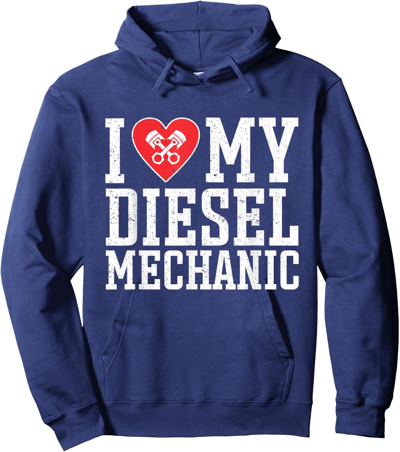 Vintage Mechanic I Love My Diesel Mechanic Girlfriend Wife Hoodie - Hoodie | Navy