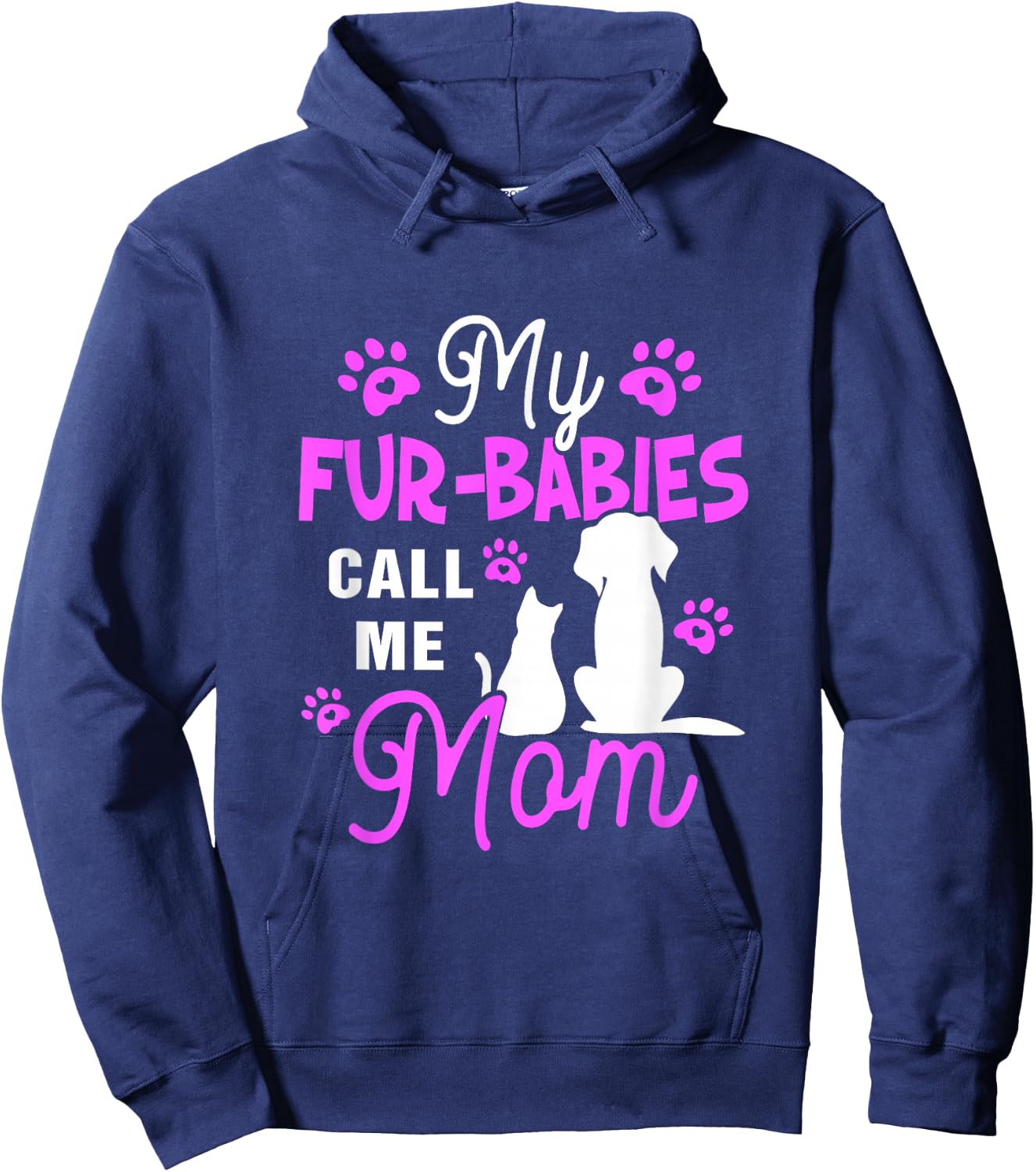My Fur-Babies Call Me Mom Dog Cat Lover Mother Father Day Hoodie - Hoodie | Navy