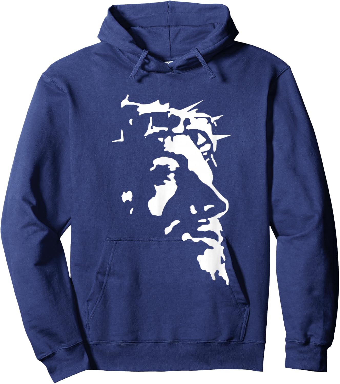 Jesus Christ Face With Crown Of Thorns God Bible Hoodie - Hoodie | Navy