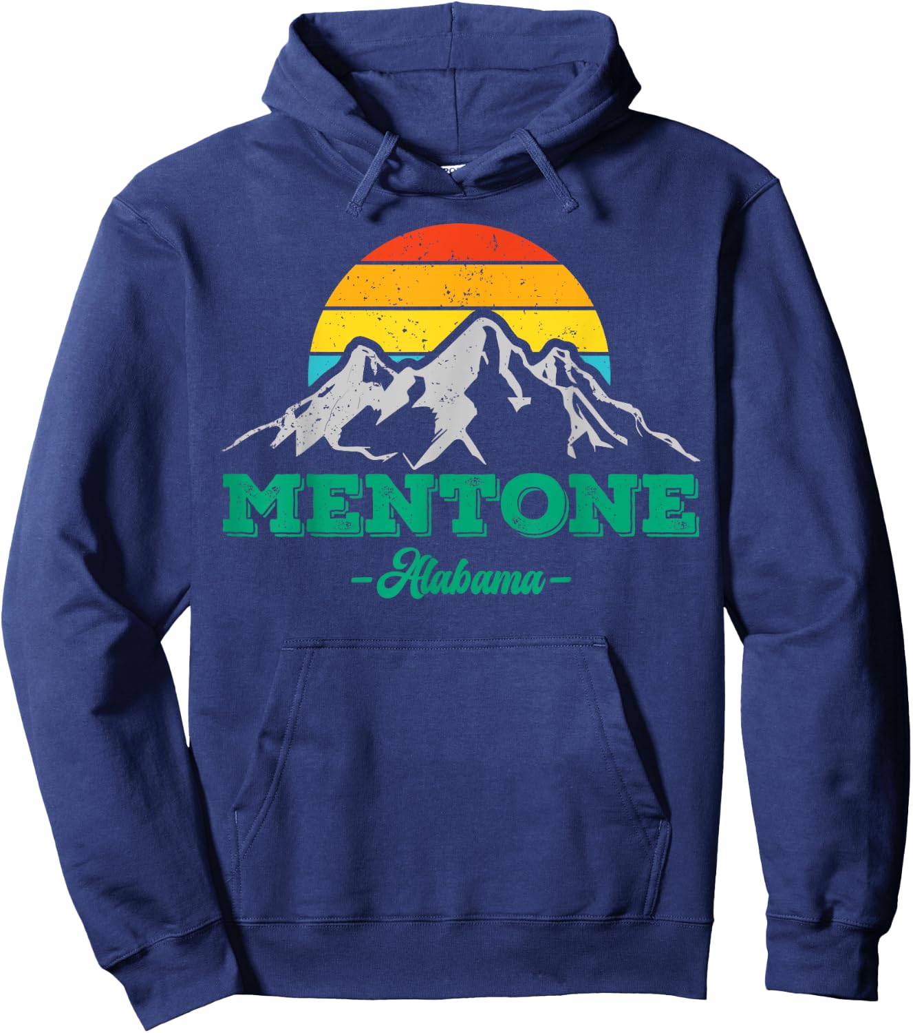 Mentone Alabama Souvenirs Vintage Hiking Mountains Vacation Hoodie - Hoodie | Navy