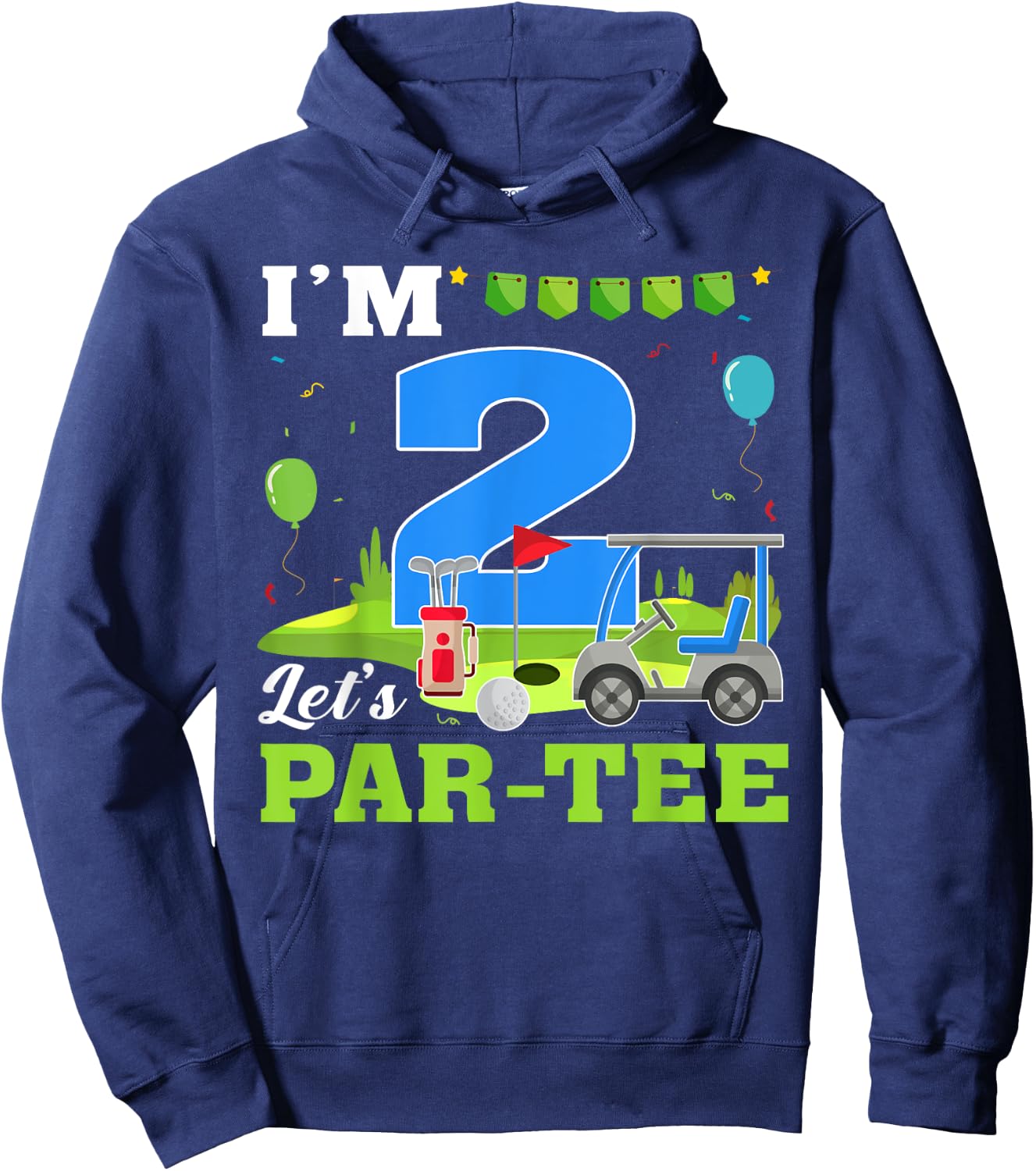 I'm 2 Let's Par- Birthday Golf 2nd Party Sport Kids Hoodie - Hoodie | Navy
