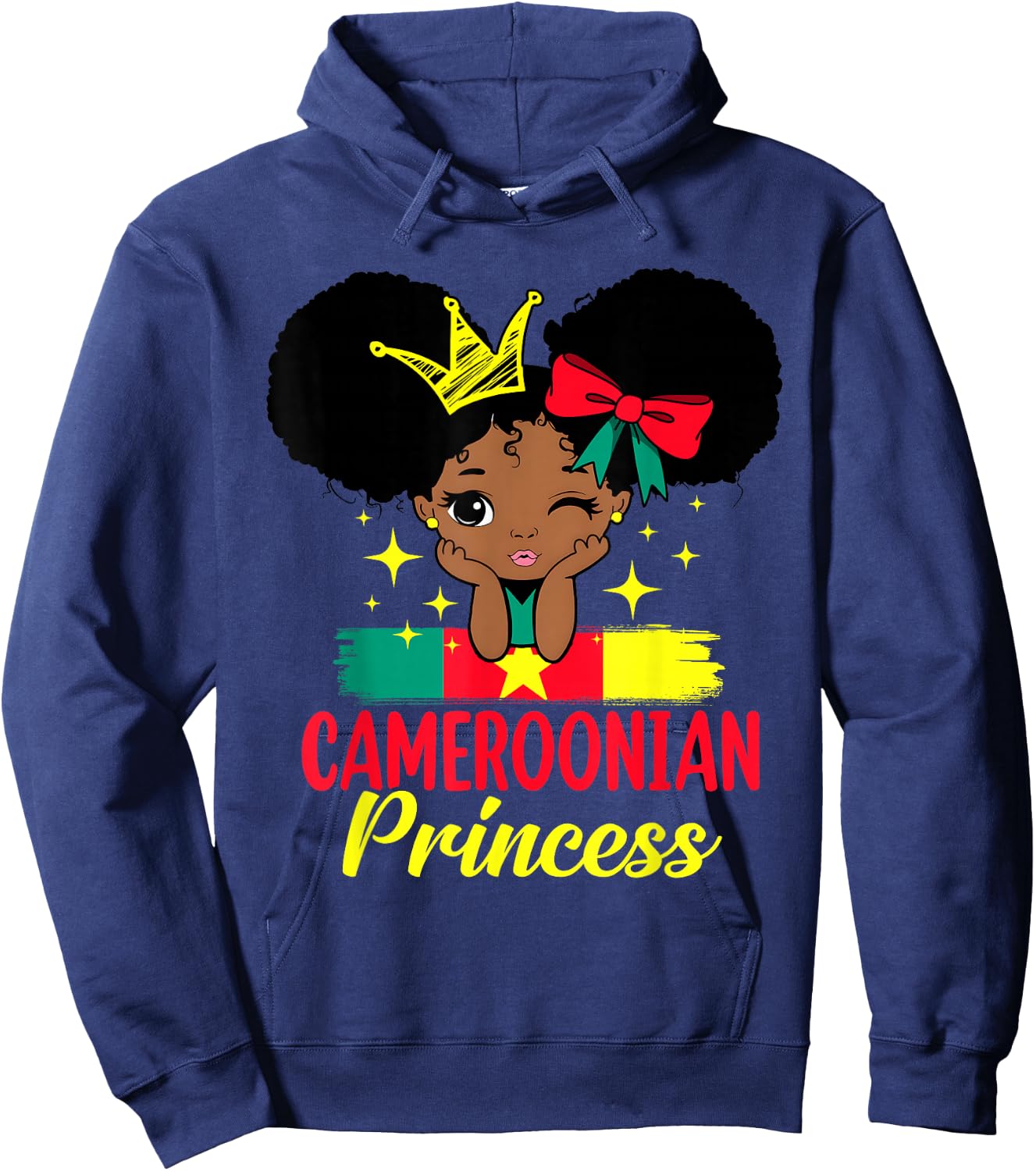 Cameroonian Princess Cameroon Girl Melanin Cameroonian Flag Hoodie - Hoodie | Navy