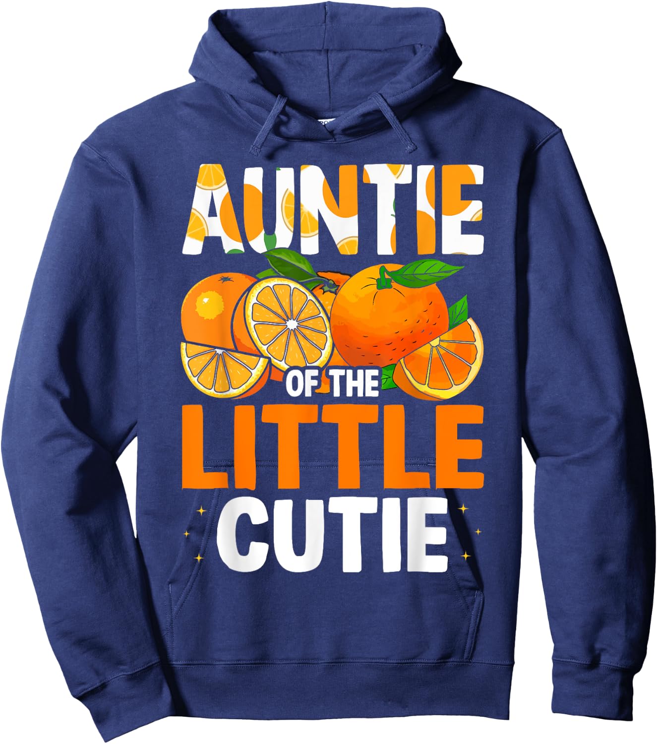Auntie Little Cutie Baby Shower Orange 1st Birthday Party Hoodie - Hoodie | Navy