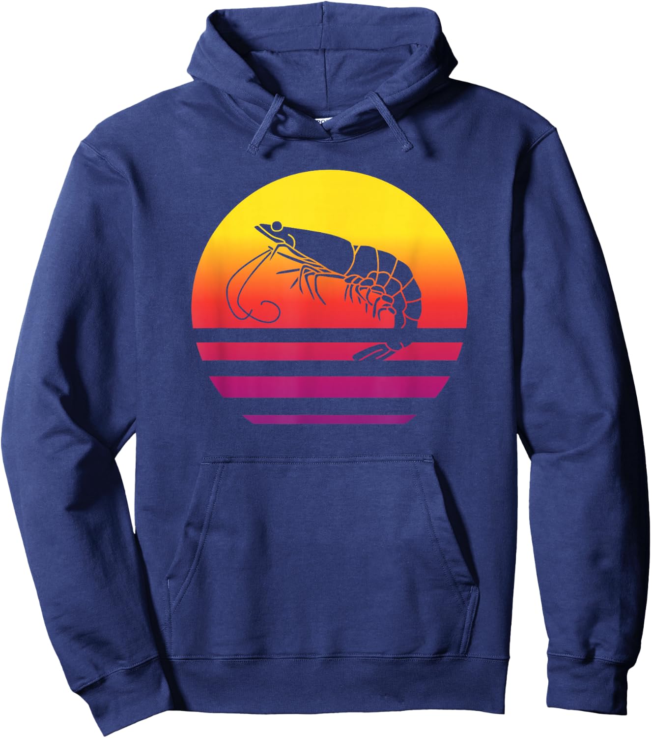 Shrimp Retro Style Vintage Hoodie - Hoodie | Navy