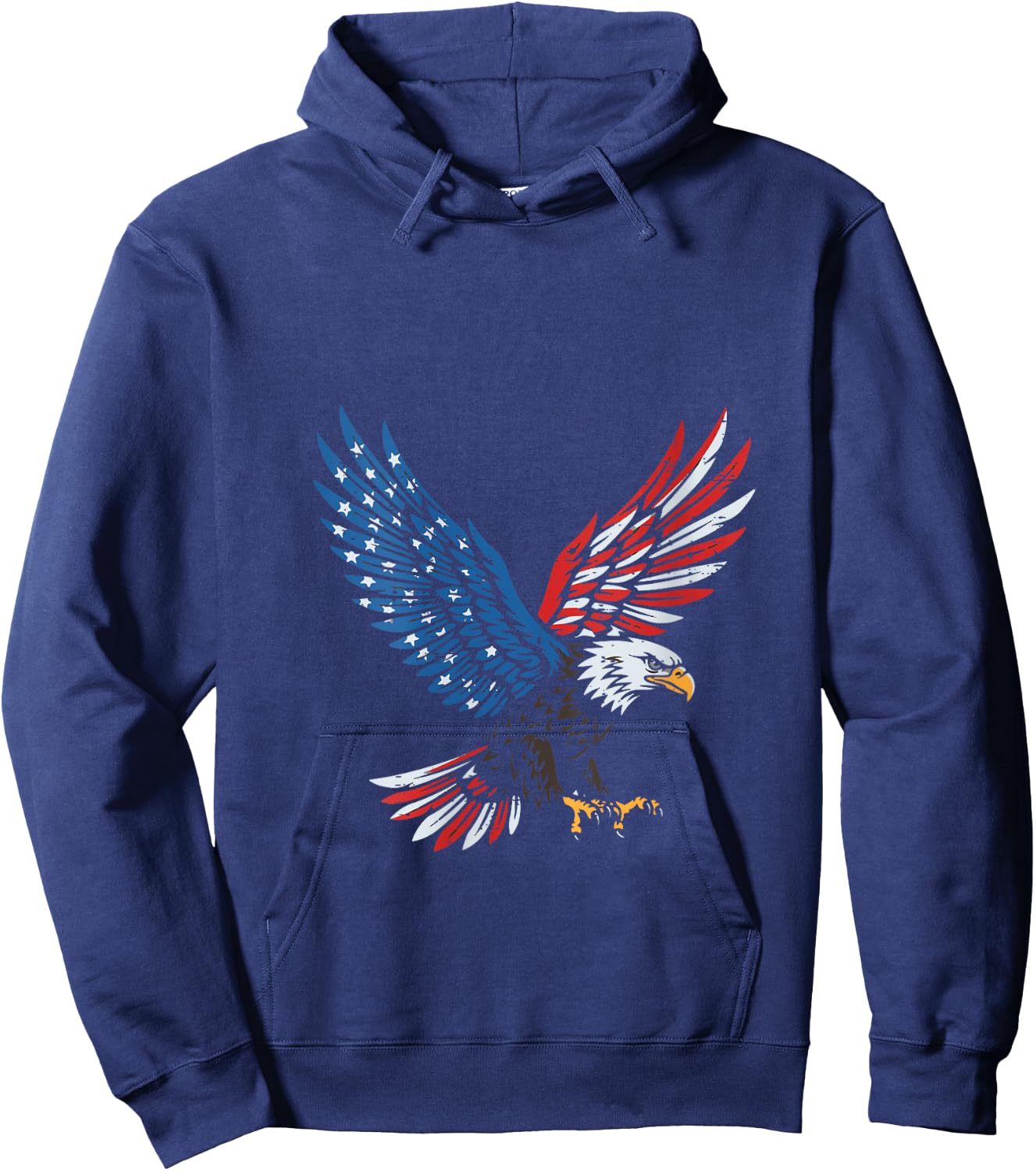 Women's 4th of July Flying Eagle US Flag Patriotic Men Women Kids V-Neck Hoodie - Hoodie | Navy