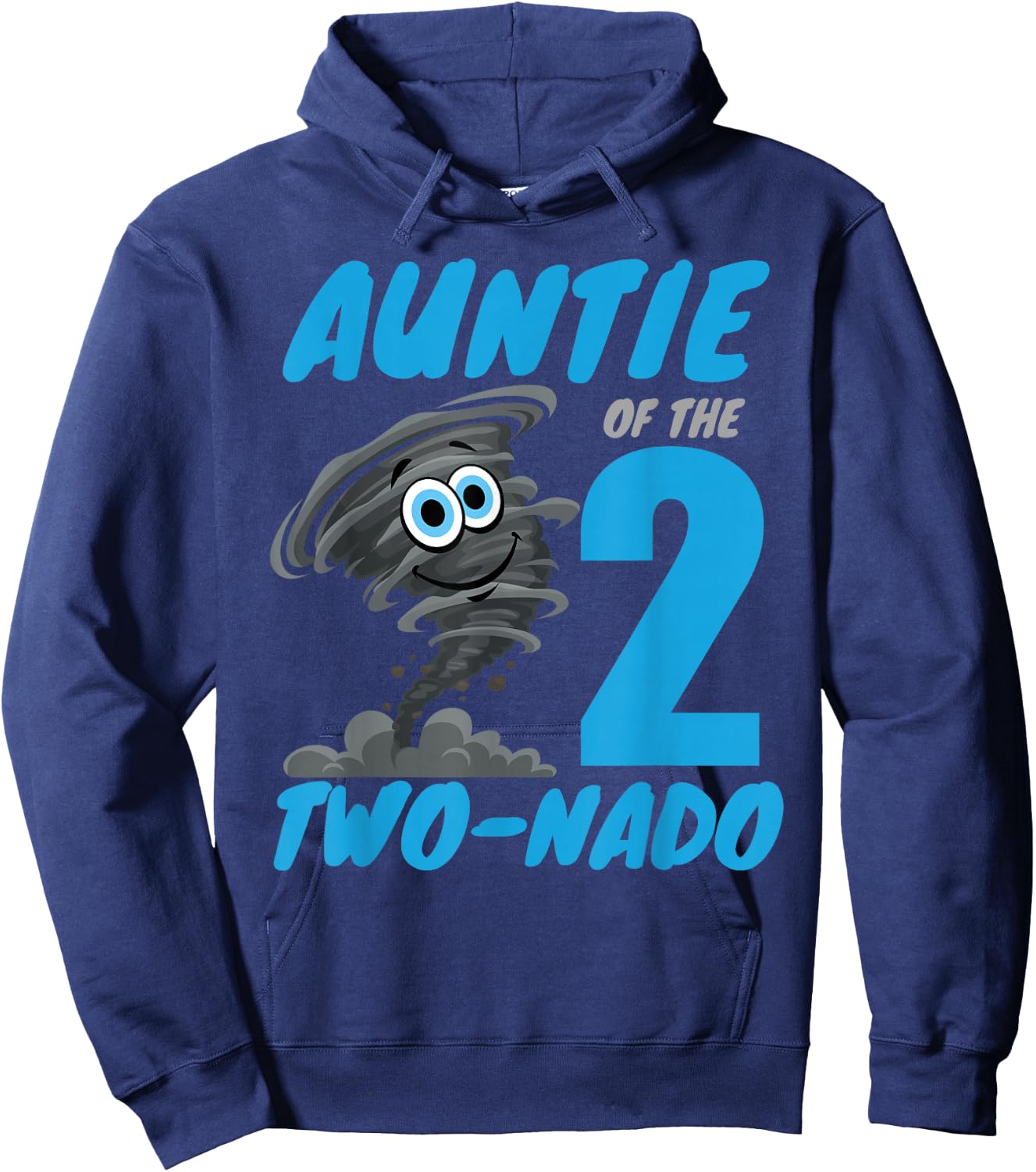 Auntie of The Two-Nado Storm TorNado 2nd Two Birthday Boy Hoodie - Hoodie | Navy