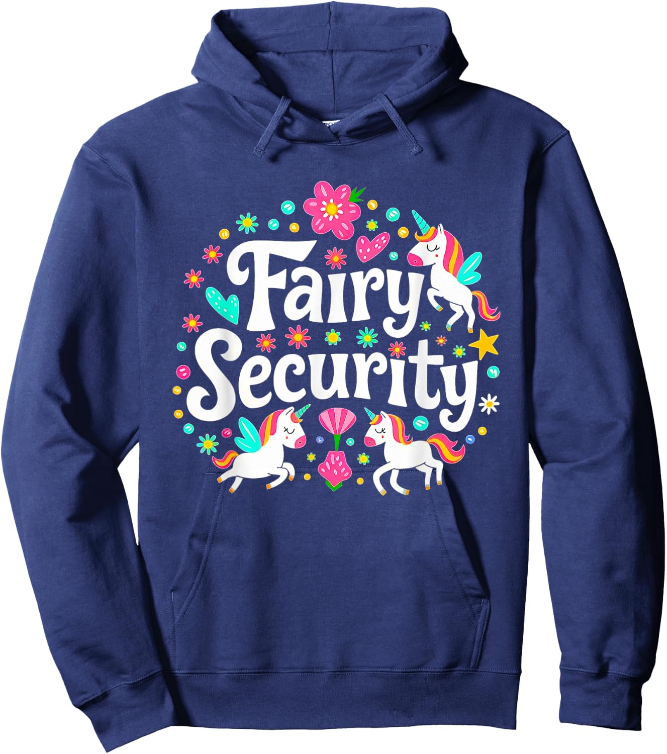 Fairy Security Unicorn Halloween Costume Adult Mom Dad Hoodie - Hoodie | Navy