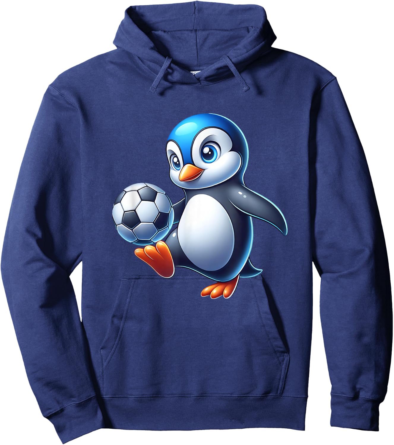 Cute Penguin Bird Soccer Ball Champion Fan Hoodie - Hoodie | Navy