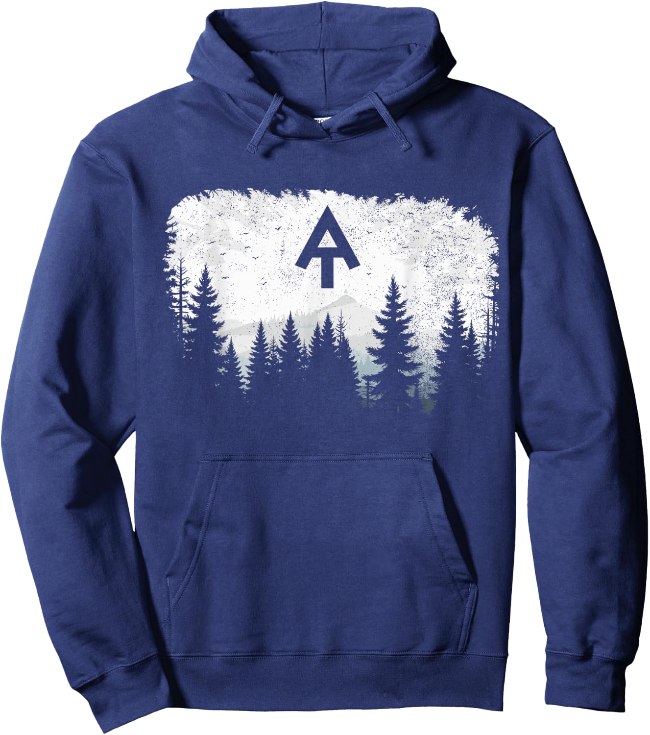 White Blaze Appalachian AT Trail Pine Tree AT Thru Hike Hoodie - Hoodie | Navy