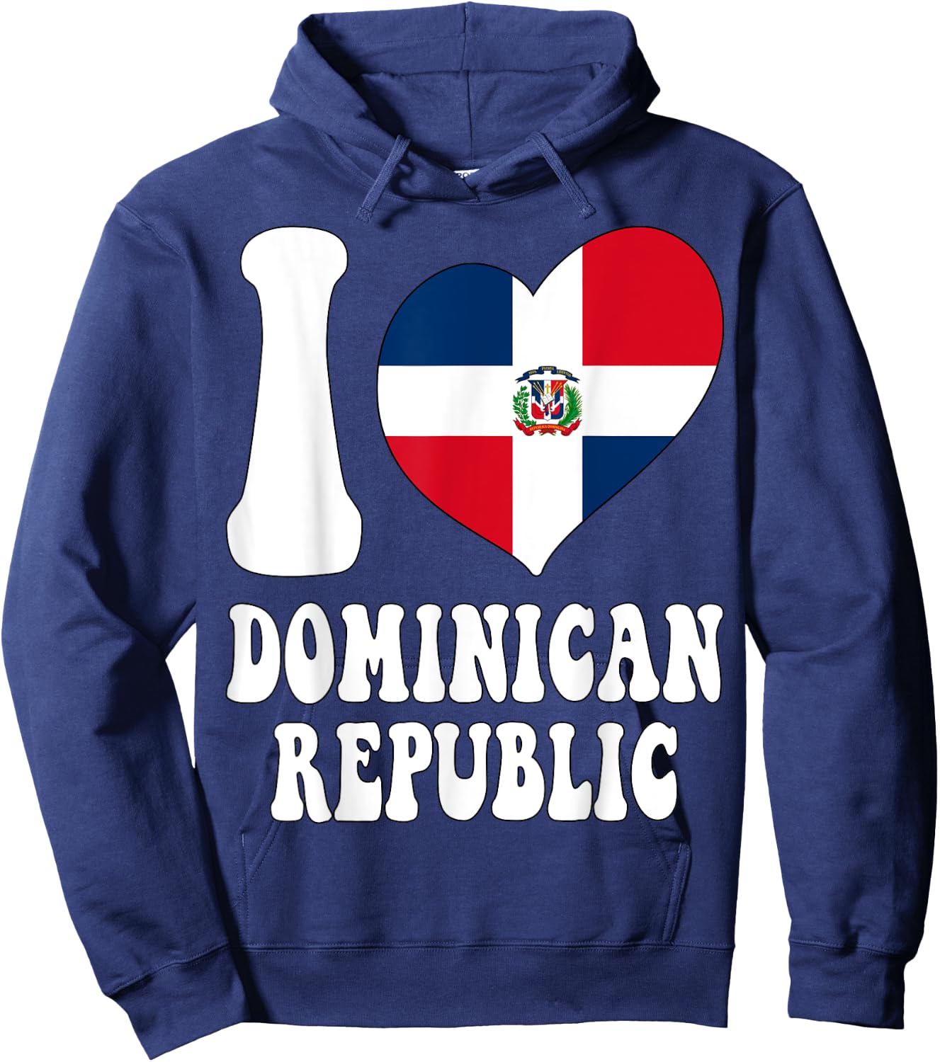 I Love Santo Domingo I Love Dominican Republic Flag Heart Hoodie - Hoodie | Navy