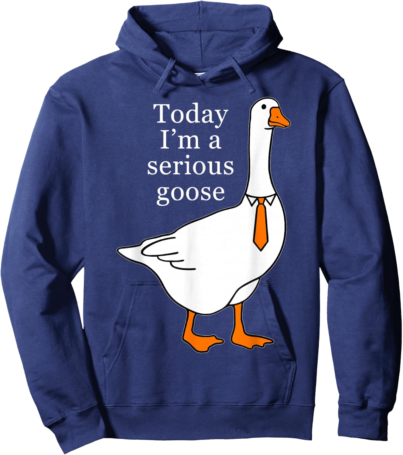 Today I'm A Serious Goose , Small, Black Hoodie - Hoodie | Navy