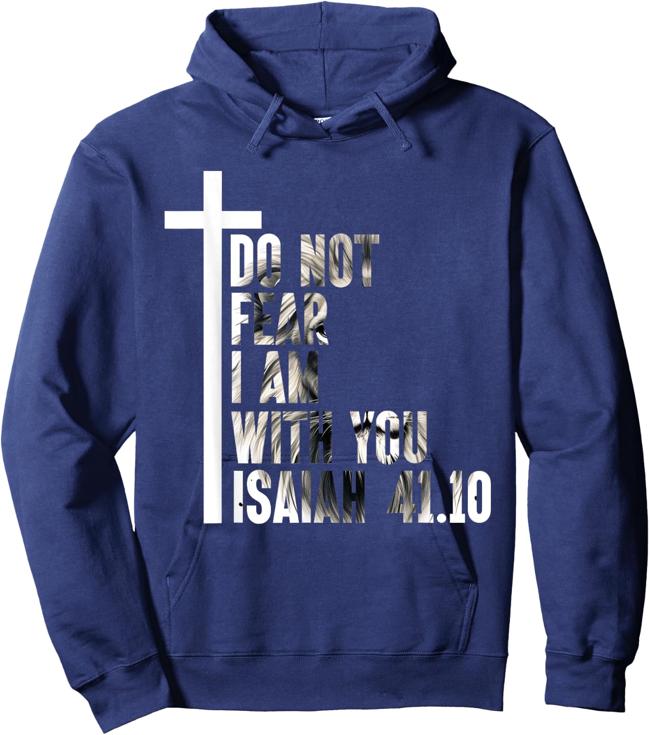 Christian Bible Verse Lion Of Judah Jesus God , Small, Black Hoodie - Hoodie | Navy