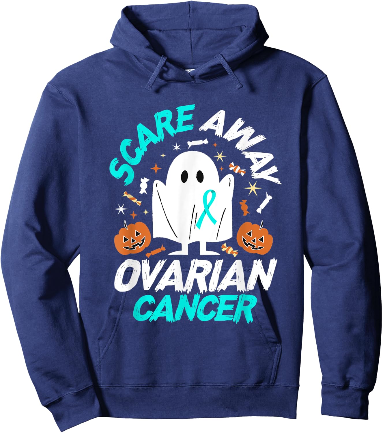 Halloween Ovarian Cancer Awareness Hoodie - Hoodie | Navy