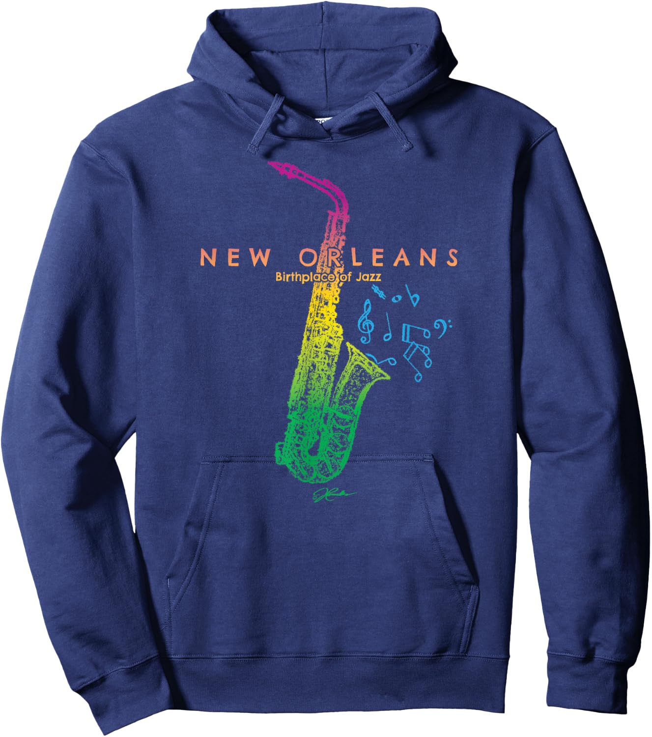 JCombs: New Orleans, Birthplace of Jazz Hoodie - Hoodie | Navy