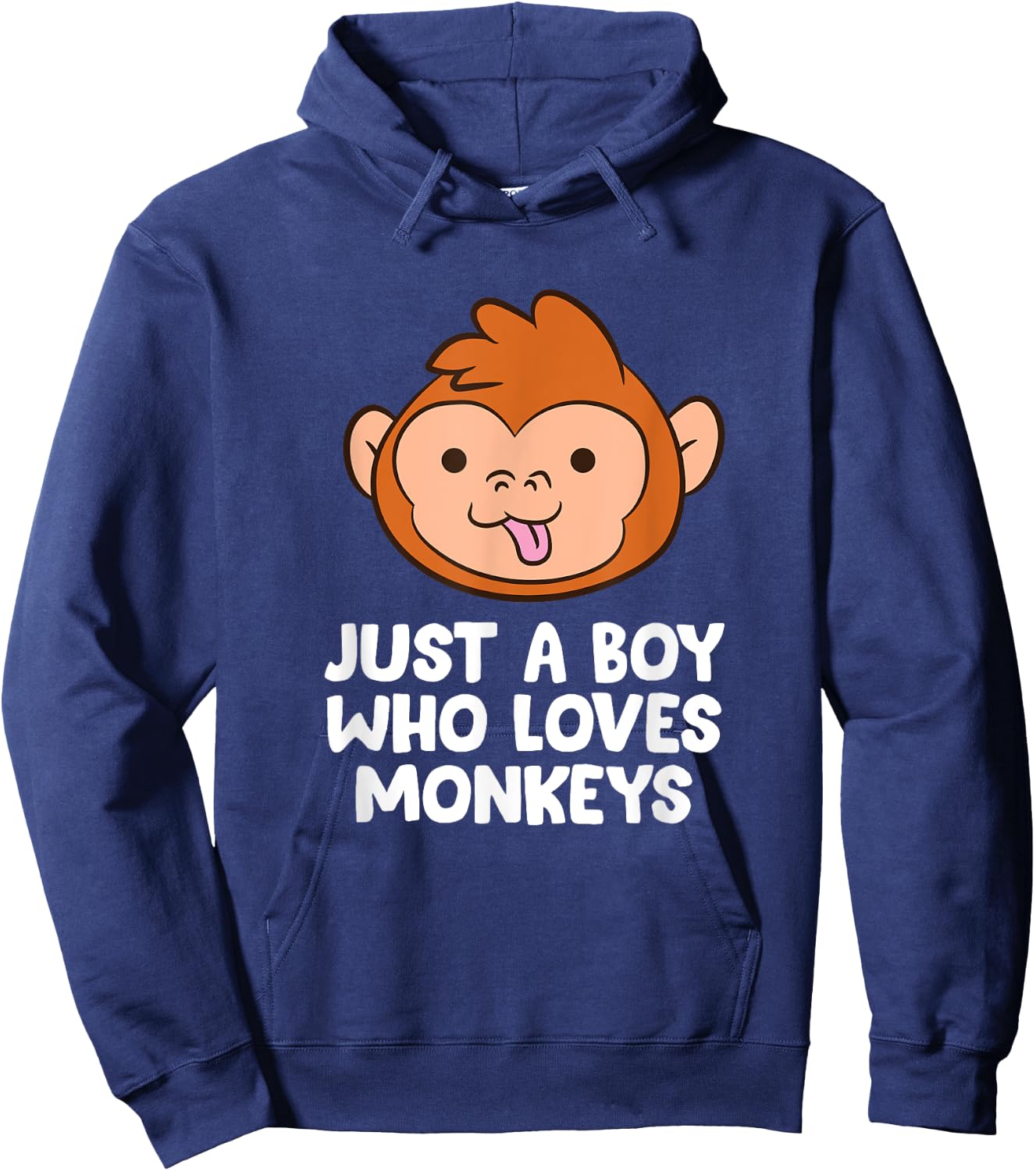 Just a Boy Who Loves Monkeys Cute Monkey Hoodie - Hoodie | Navy