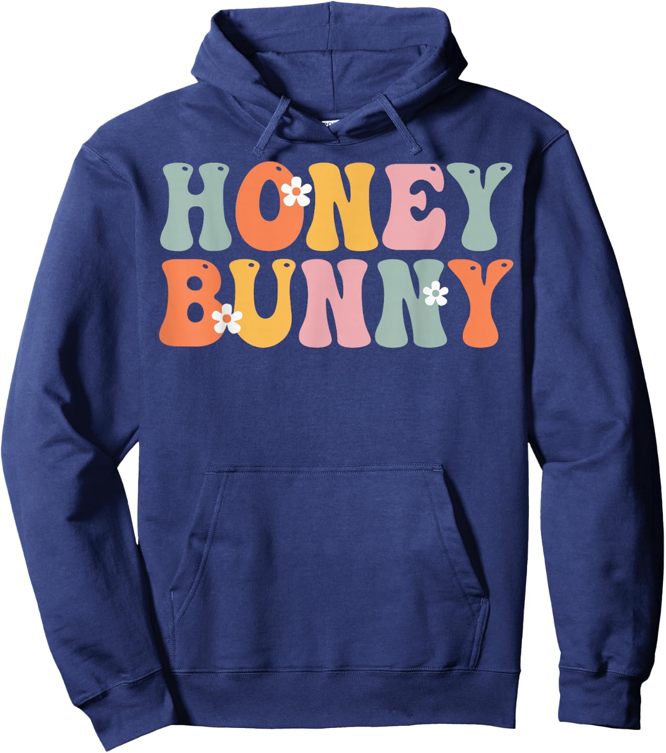 HONEY BUNNY Retro Groovy Mom Cute Mother's Day Funny Grandma Hoodie - Hoodie | Navy
