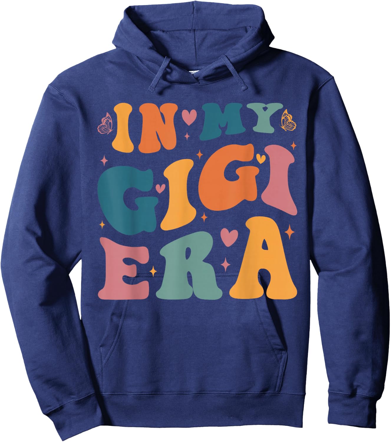 In My Gigi Era Mom Baby Announcement for Grandma Mothers Day , Small, Black Hoodie - Hoodie | Navy