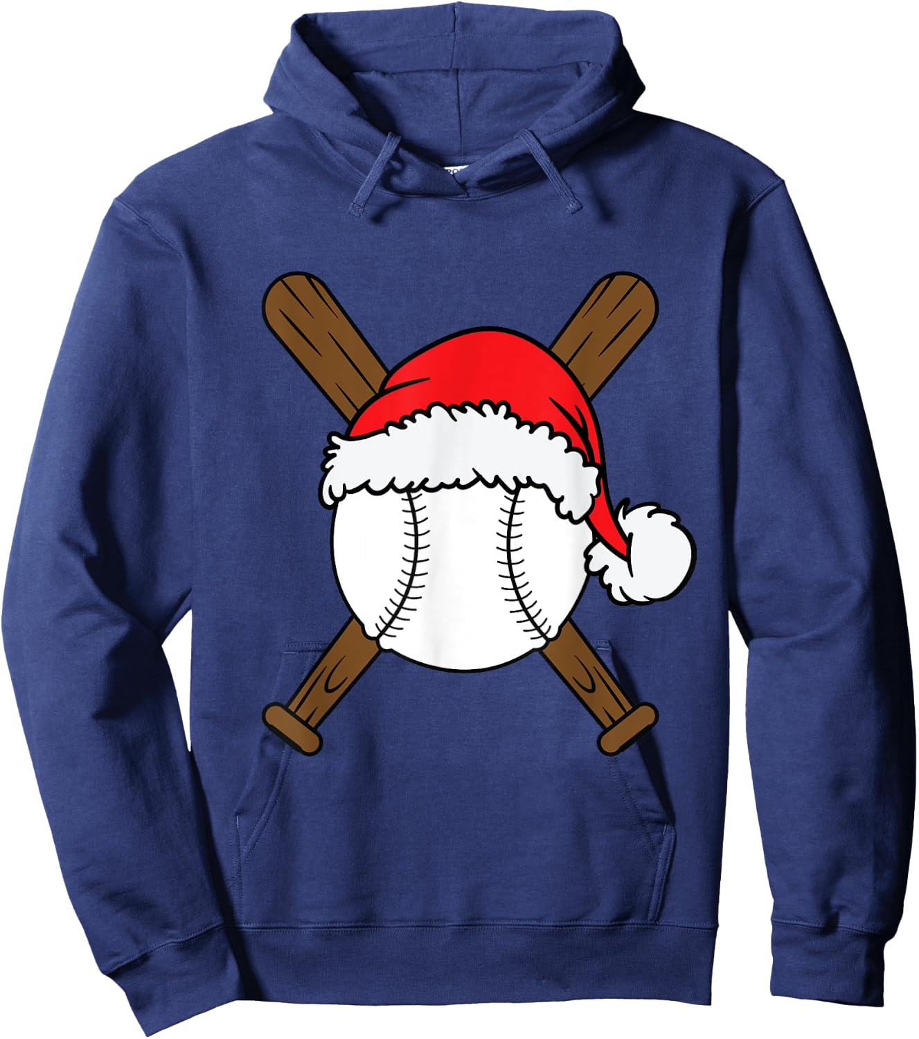 Christmas Baseball Player Santa Sports Design Boys Hoodie - Hoodie | Navy