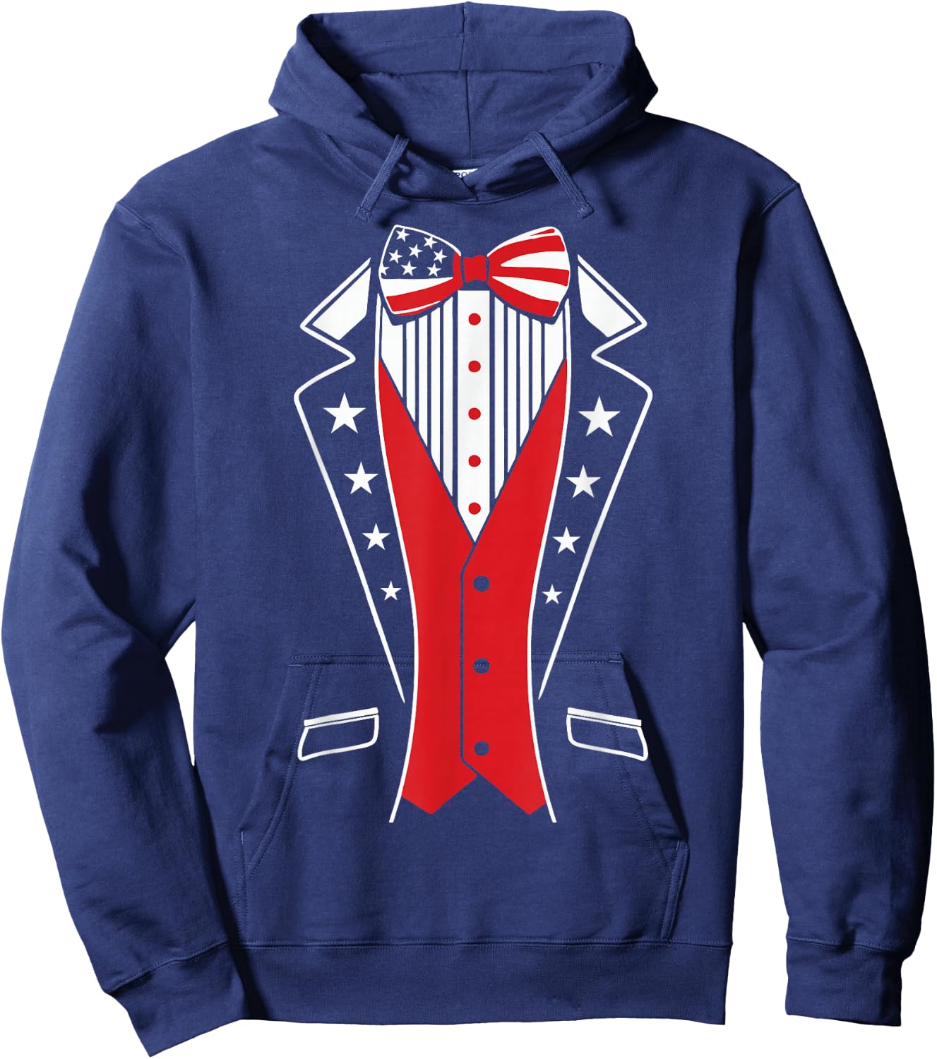 4th of July Boys USA Tuxedo Shirt US American Flag Youth Hoodie - Hoodie | Navy