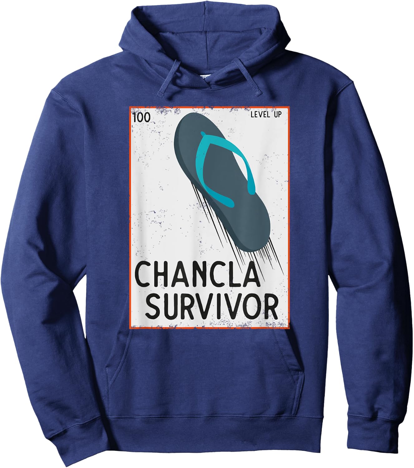Chancla Survivor Funny Spanish Joke Hoodie - Hoodie | Navy