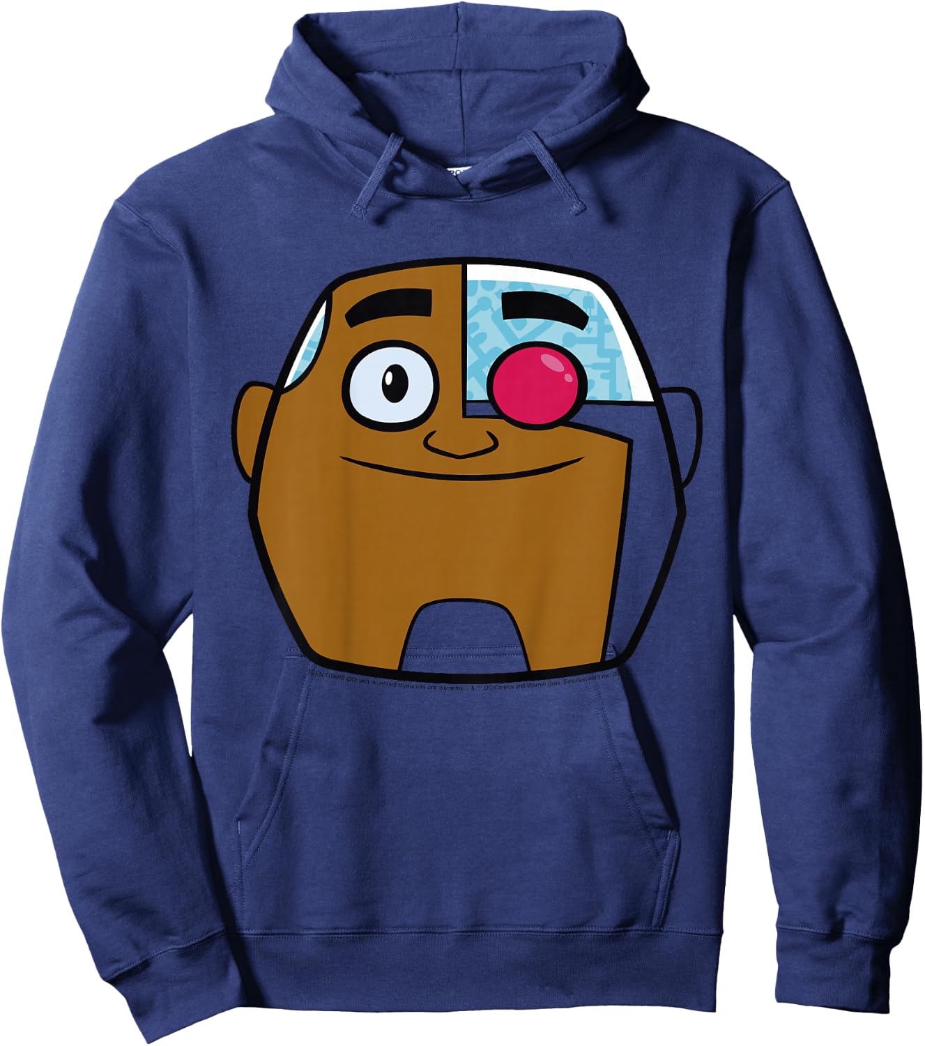 Kids DC Comics Teen Titans Go! Cyborg Big Face Hoodie - Hoodie | Navy