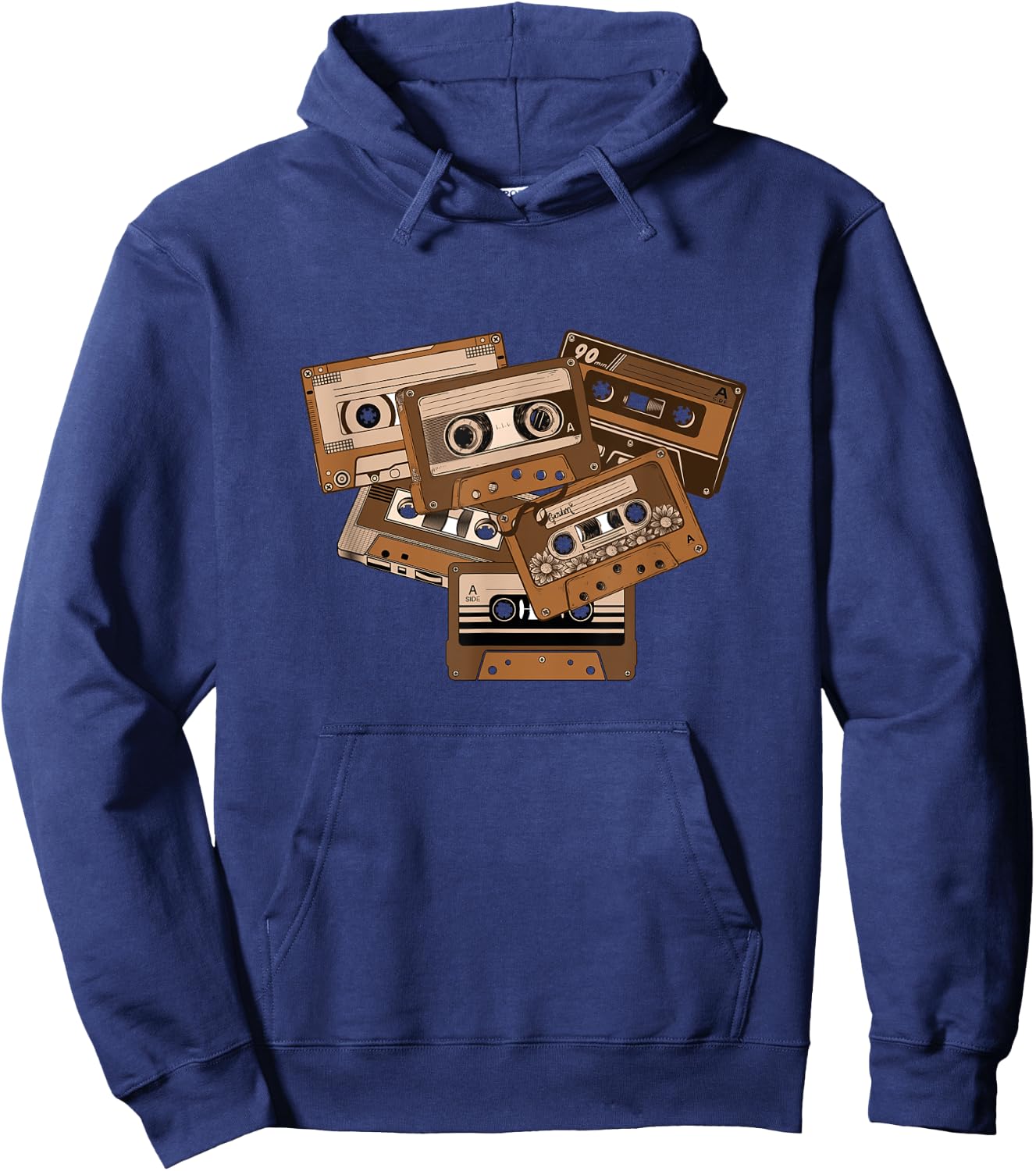 Brown Tape Cassettes Classic Old School Brown Color Graphic Hoodie - Hoodie | Navy