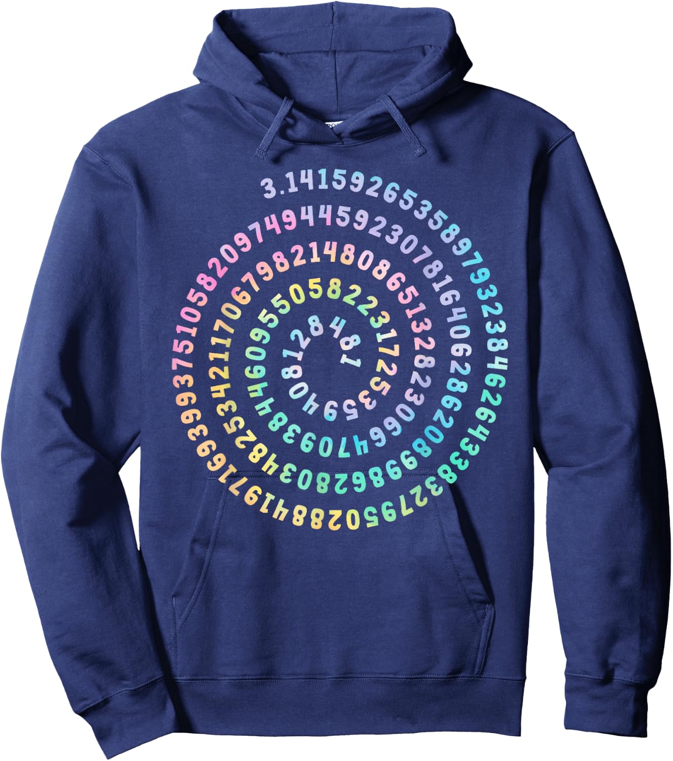 3.14 Spiral Pi Number Tie Dye Pi Day Teacher Math Lover Nerd Hoodie - Hoodie | Navy