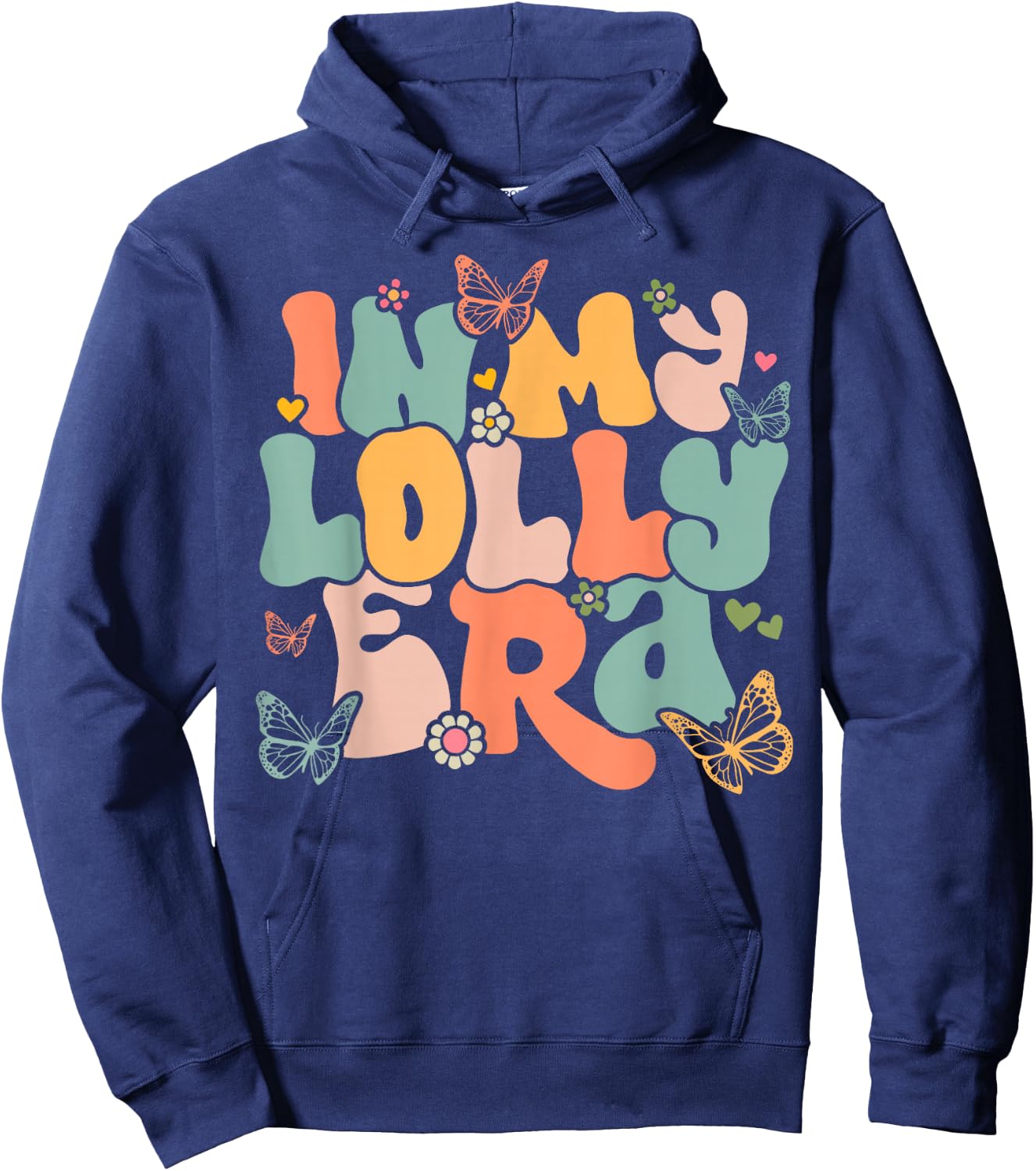 Retro Groovy In My Lolly Era Mother's Day Hoodie - Hoodie | Navy