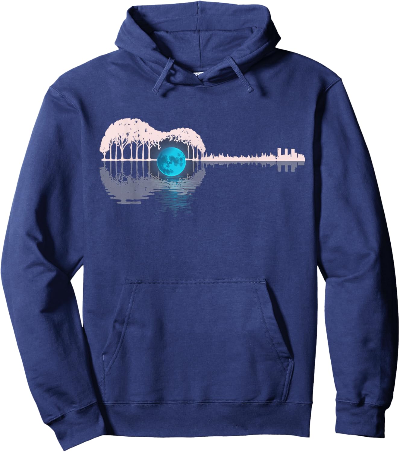 Guitar Lake Shadow Guitarists Musician Acoustic Guitar Lover Hoodie - Hoodie | Navy