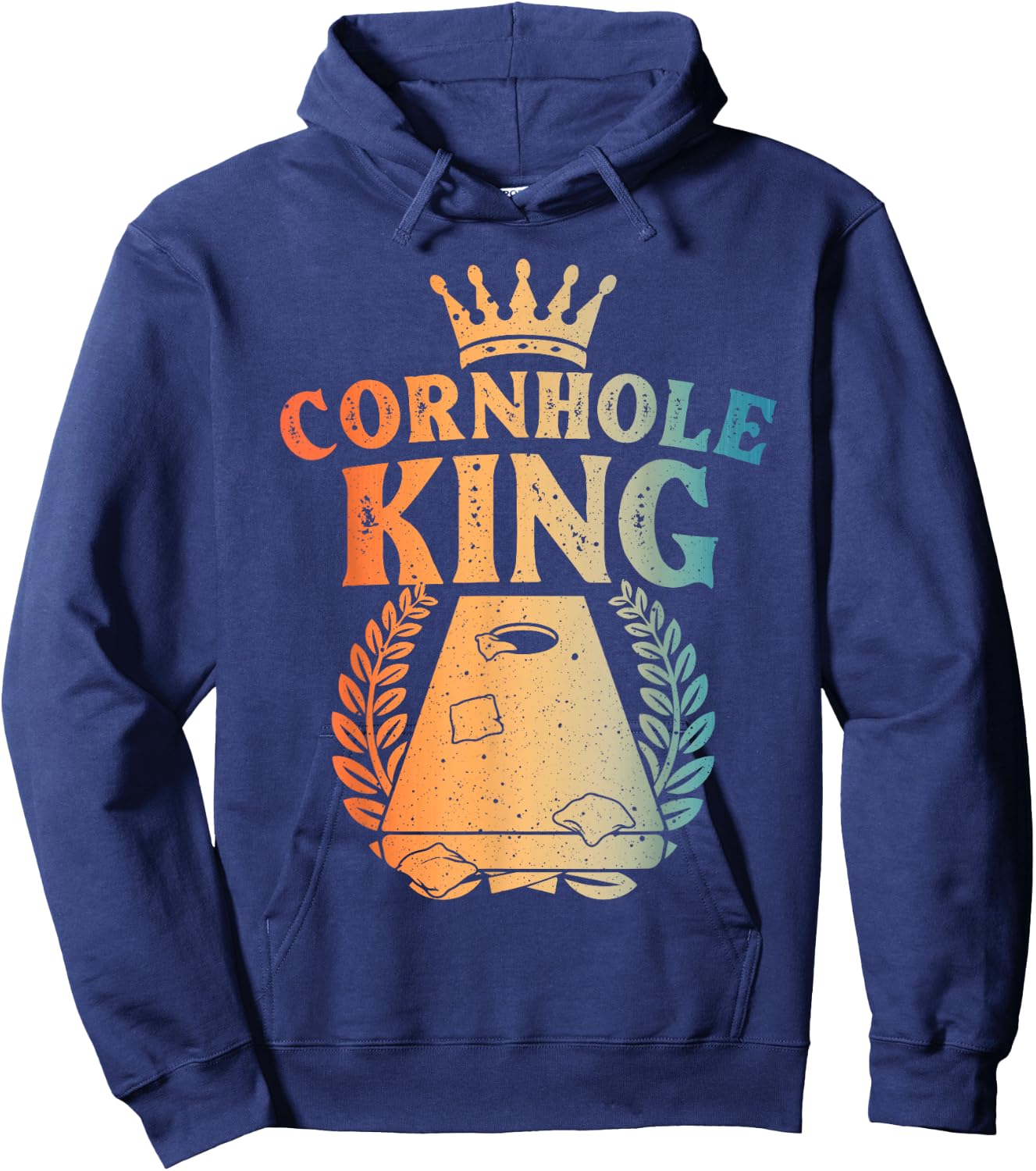 Cornhole Design Dad Cornhole King Cornhole Player , Small, Black Hoodie - Hoodie | Navy