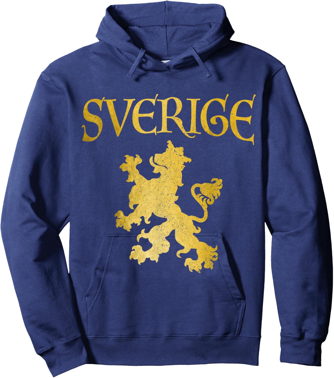 Sverige Lion Swedish Flag Pride Sweden Vintage Hoodie - Hoodie | Navy