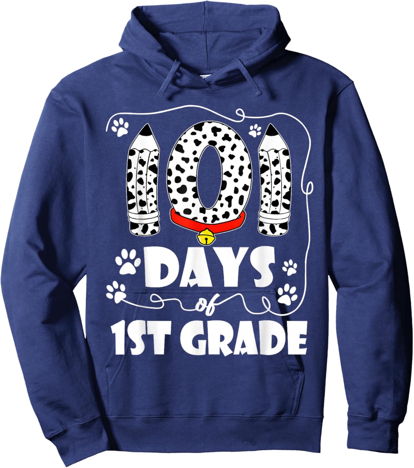 101 Days 1st Grade Dog 100th Day 100 Days School Students Women Girls Kids Hoodie - Hoodie | Navy