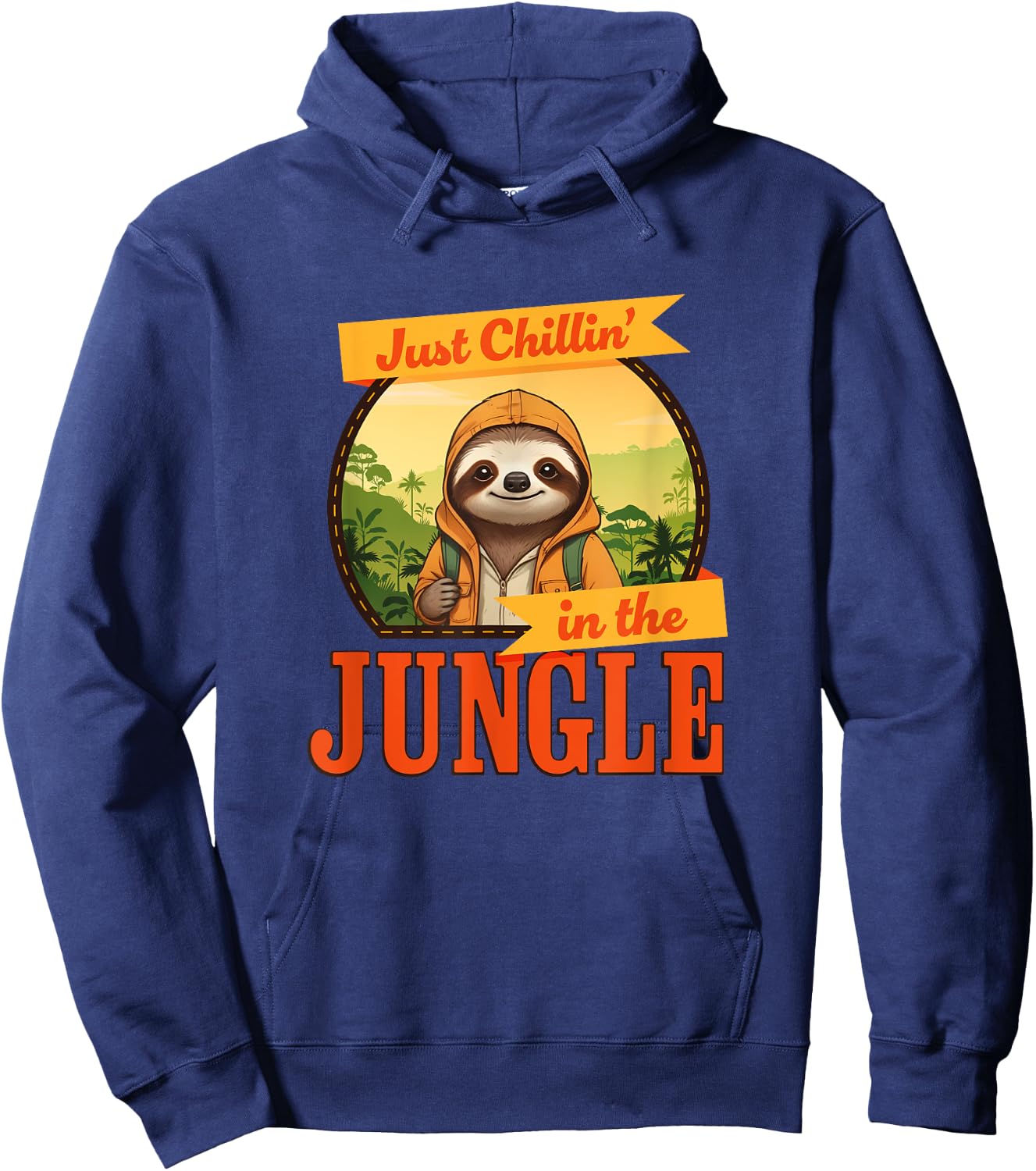 Jungle Sloth, Chilling In The Jungle Sloth Hoodie - Hoodie | Navy