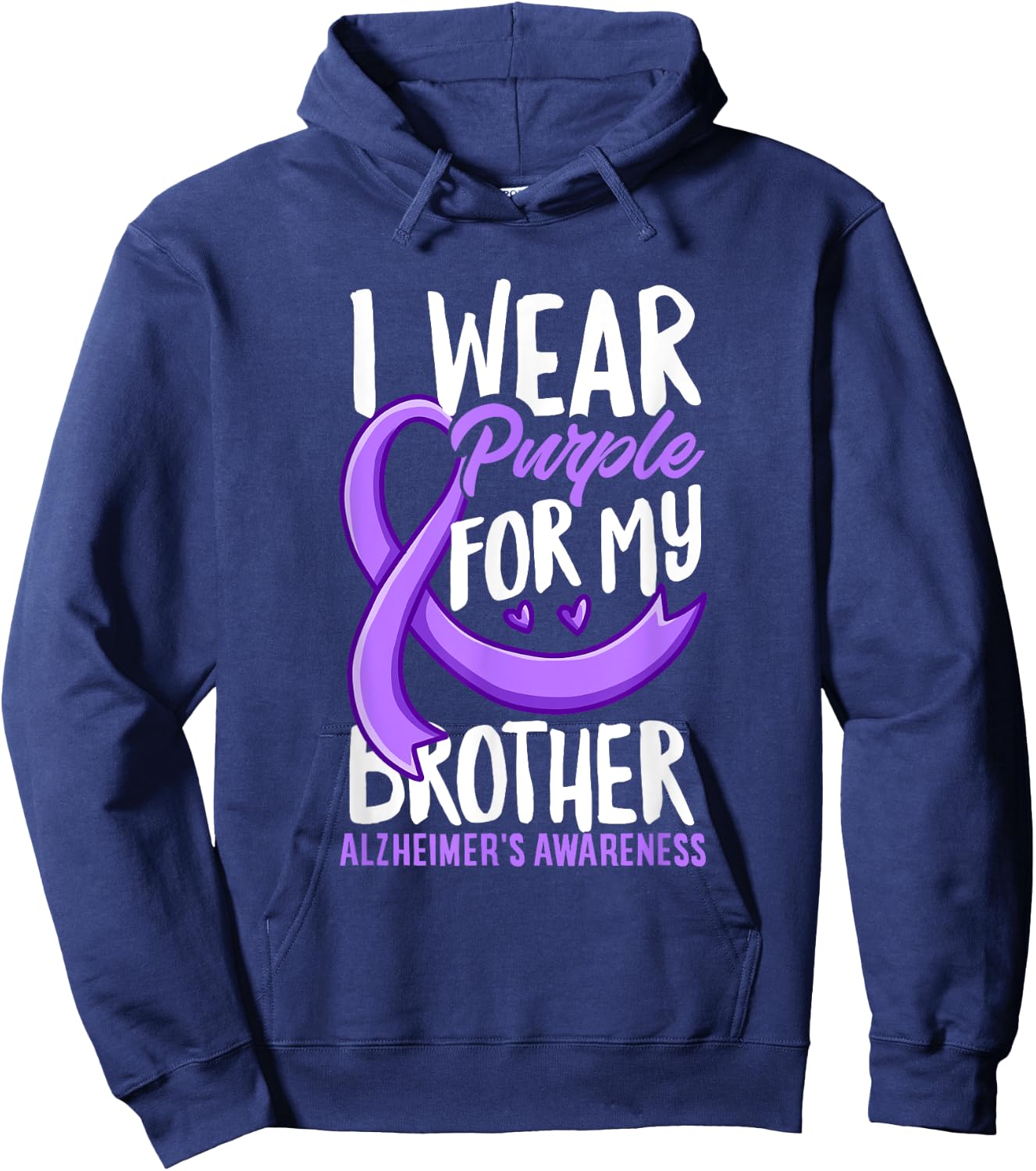 I Wear Purple For My Brother Alzheimer's Awareness Hoodie - Hoodie | Navy