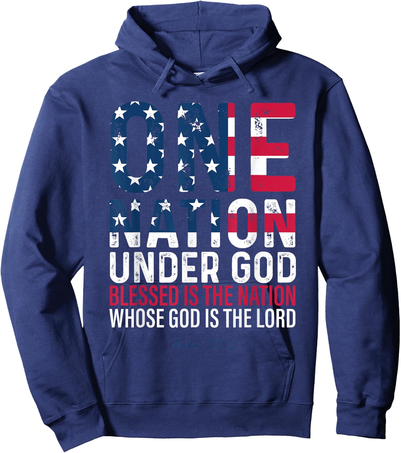 One Nation Under God Blessed Is The Nation Whose God Vintage Hoodie - Hoodie | Navy