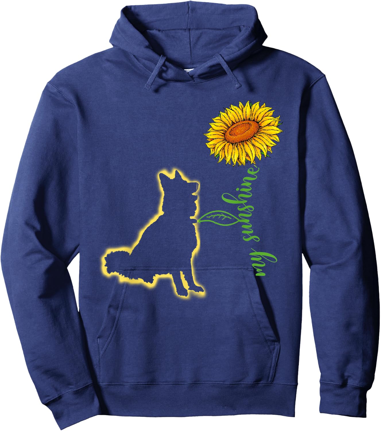 Dog Lover My Sunshine Sunflower Dog Women Kids Hoodie - Hoodie | Navy
