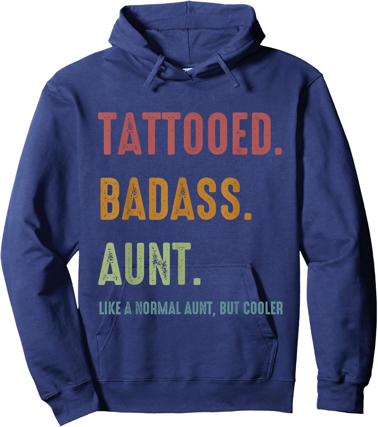 Tattooed Badass Aunt Inked Funny Gift Aunts Hoodie - Hoodie | Navy