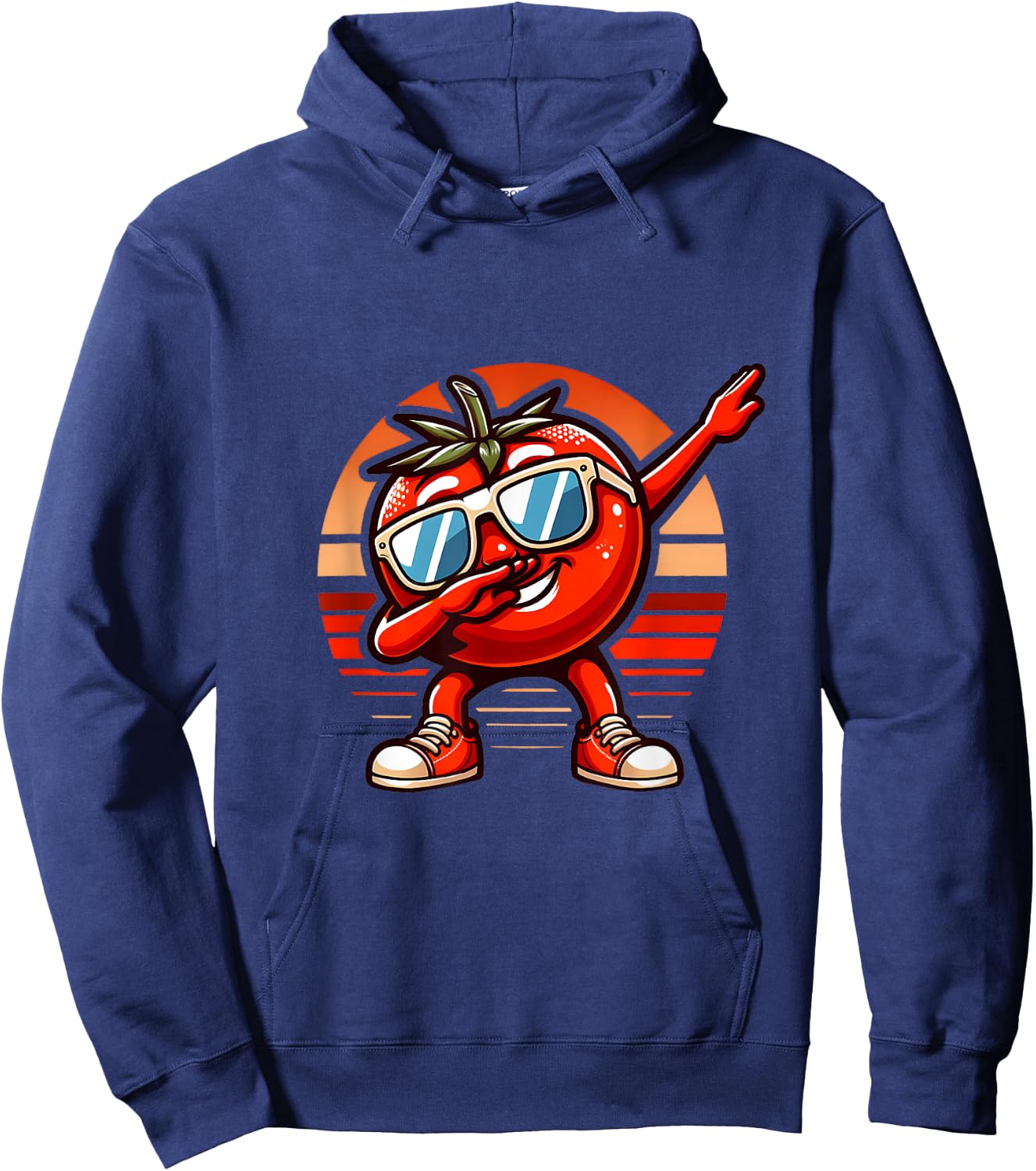 Dab Tomato Dancing Dabbing Retro Fruit Hoodie - Hoodie | Navy