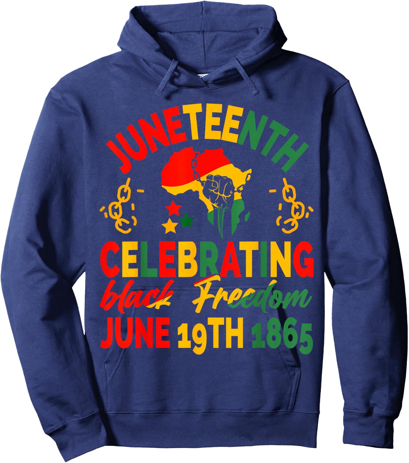 Juneteenth Celebrating Black Freedom 1865 Women Kids Hoodie - Hoodie | Navy